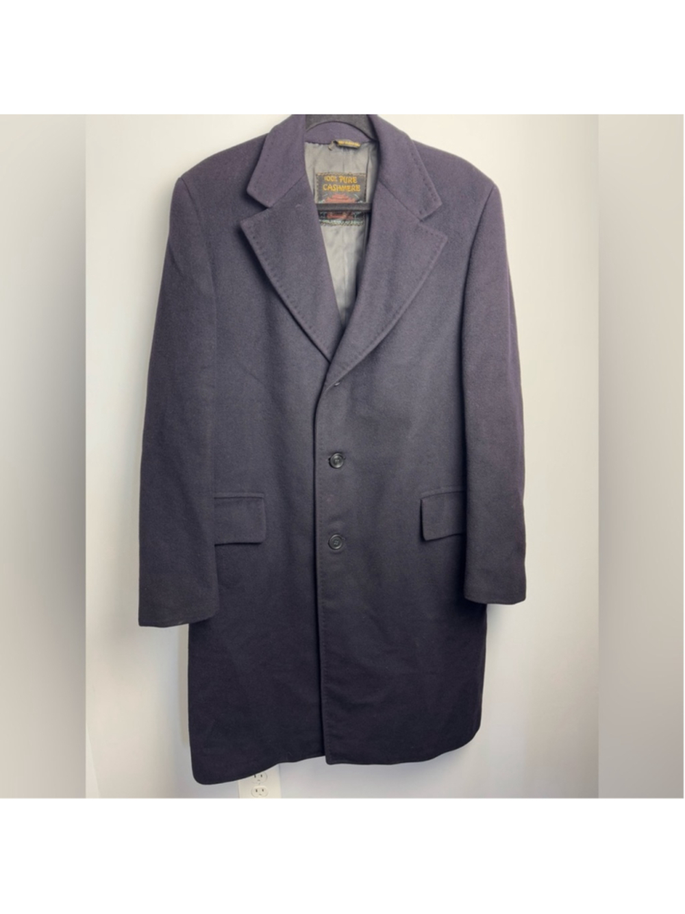 Lanzetti 100% CASHMERE Men's Single Breasted Full Length Overcoat Top Coat